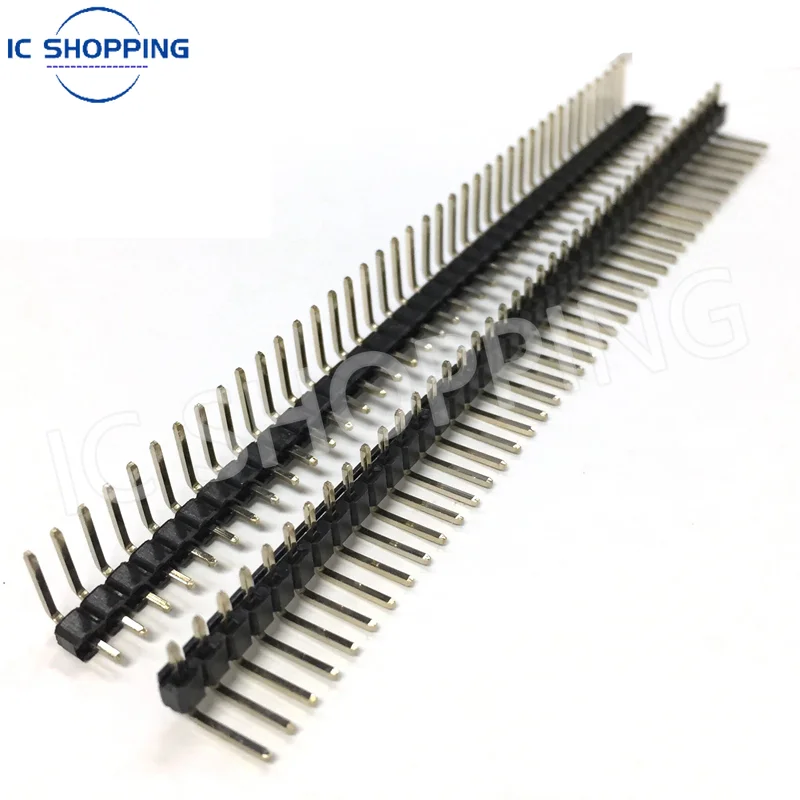 10PCS 1x40P 2X4 0P 2,54mm Einreihige pin gebogene Pin Header Stecker Streifen gebogene Nadel Für Arduino Elektronische Komponenten Image