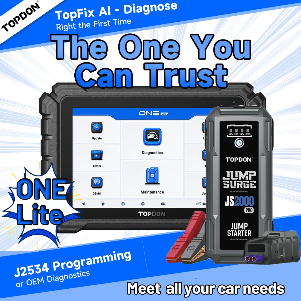 TOPDON ONE Lite OBD2 Scanner J2534 Allsystem-Codeleser Auto-Diagnosegerät Auto-VIN 50+ Wartungsfunktionen OE-Topologie Scan-Tool Image