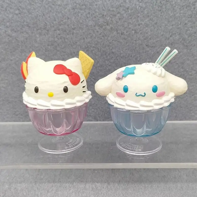 Kawaii Anime-Figuren-Modellspielzeug, Dessert-Eisbecher, Cinnamoroll, Desktop-Dekoration, niedliche Überraschungsbox-Spielzeuge, Überraschungsgeschenk Image