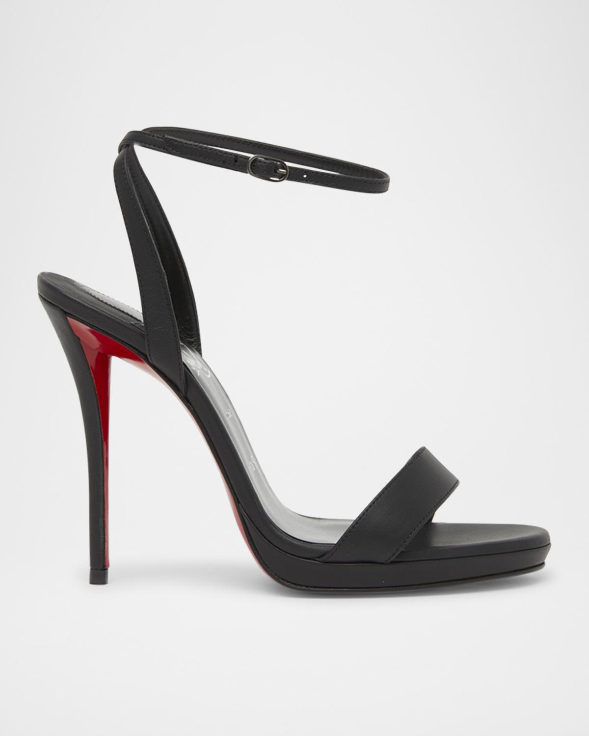 120mm Miss Z Leather Ankle-Strap Sandals