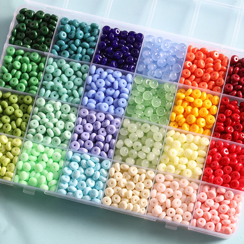 Perline di vetro colorate a forma di abaco 3x6mm, perline sfuse distanziatrici per la creazione di gioielli fai da te, braccialetti, collane, catene per telefono, accessori per perline.