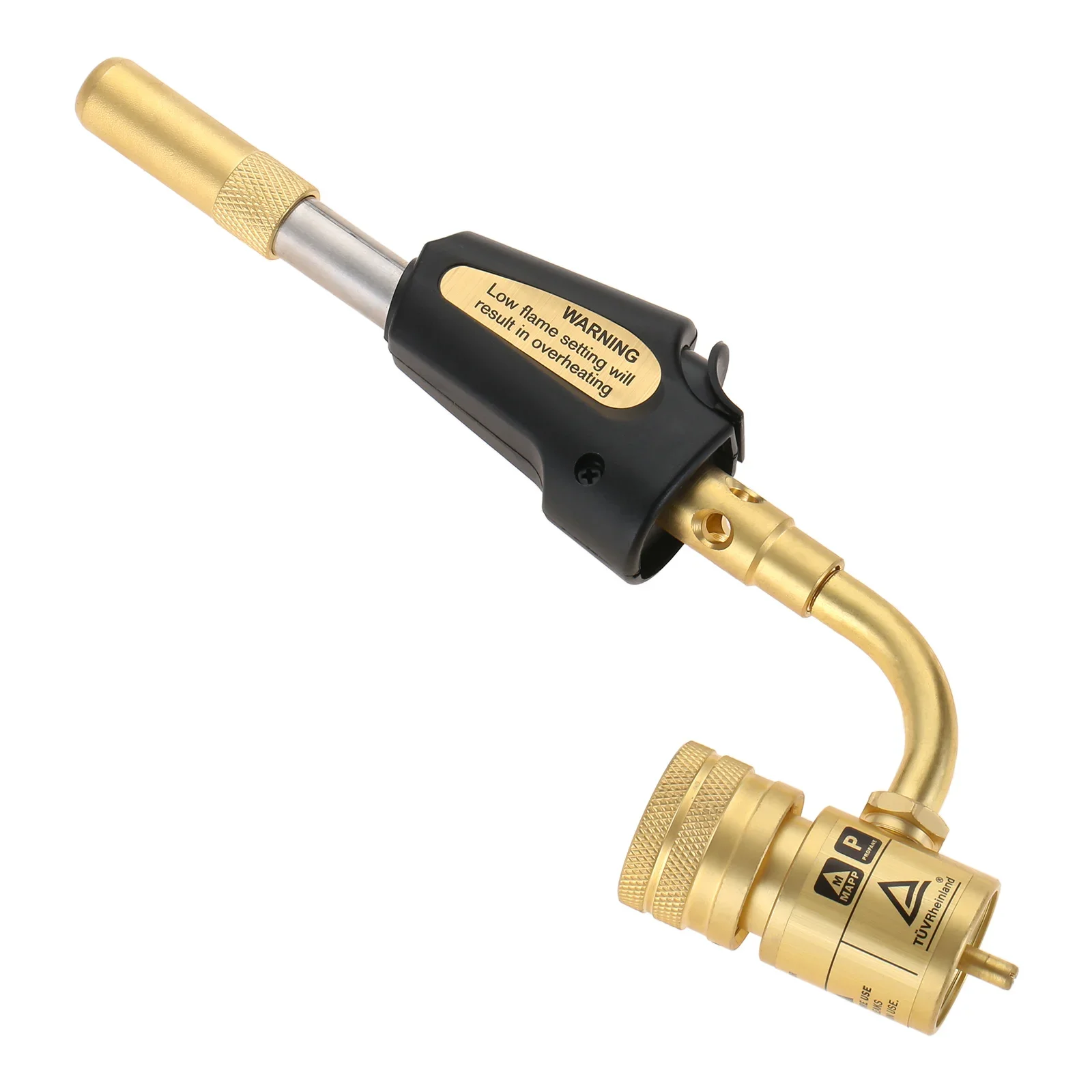 1set Propan Mapp Gas Turbo Taschenlampe Kopf Messing Düse mit Selbst Zündung Trigger Einstellbare Regler Schweißen HVAC Löten BBQ Plumb Image