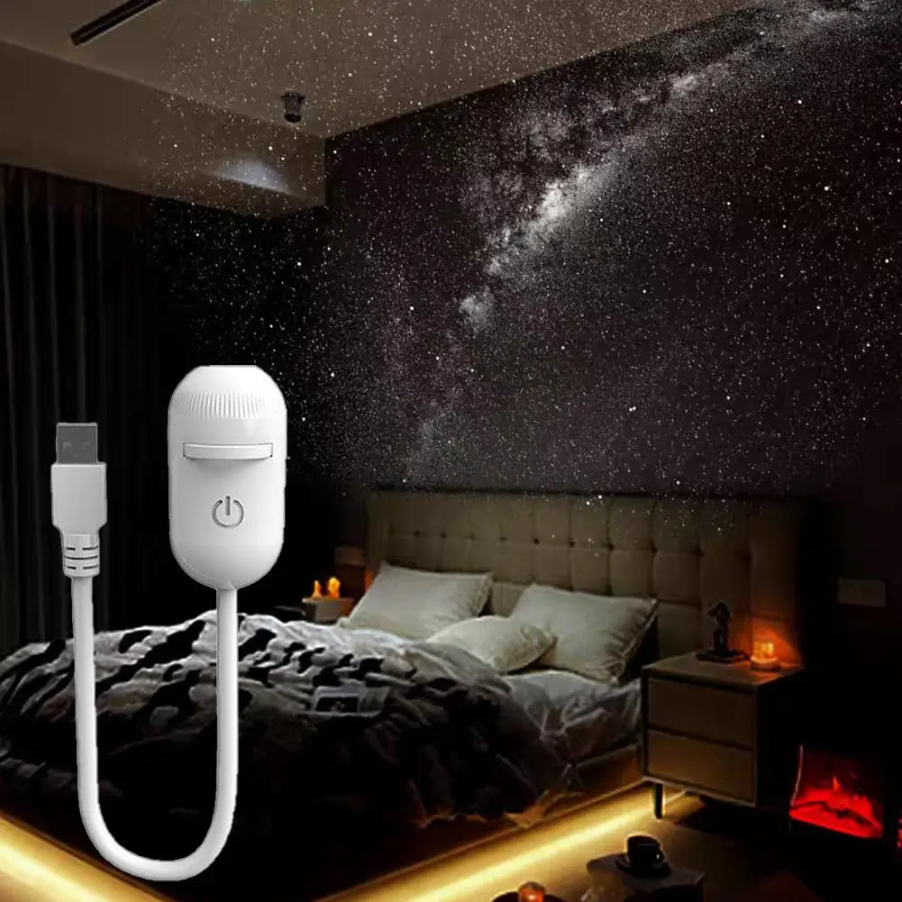 USB-Galaxie-Projektor Nachtlicht 2-in-1 Mini-Galaxie 360° ° Drehbare LED-Sternenhimmel-Ambientelampe für Party, Zuhause, Saturn-Dekoration