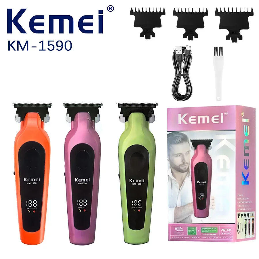Kemei Haarschneider Professionell Haarschneidemaschinen 10000 U/min Bartschneider Haarschneidemaschinen aus Metall Einstellung mehrerer Geschwindigkeiten Haarschneider-Set für Männer KM-1918 KM-1917 Image