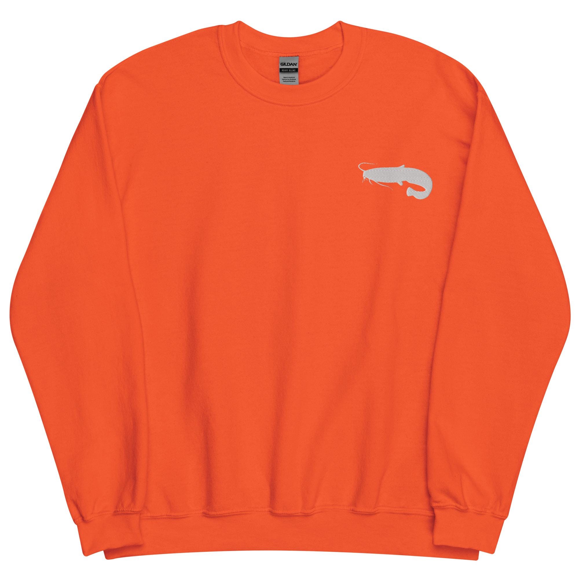 Felpa con cappuccio e scollo a V a forma di pesce gatto, maglione girocollo a maniche lunghe con ricamo a forma di pesce gatto, regali a forma di pesc