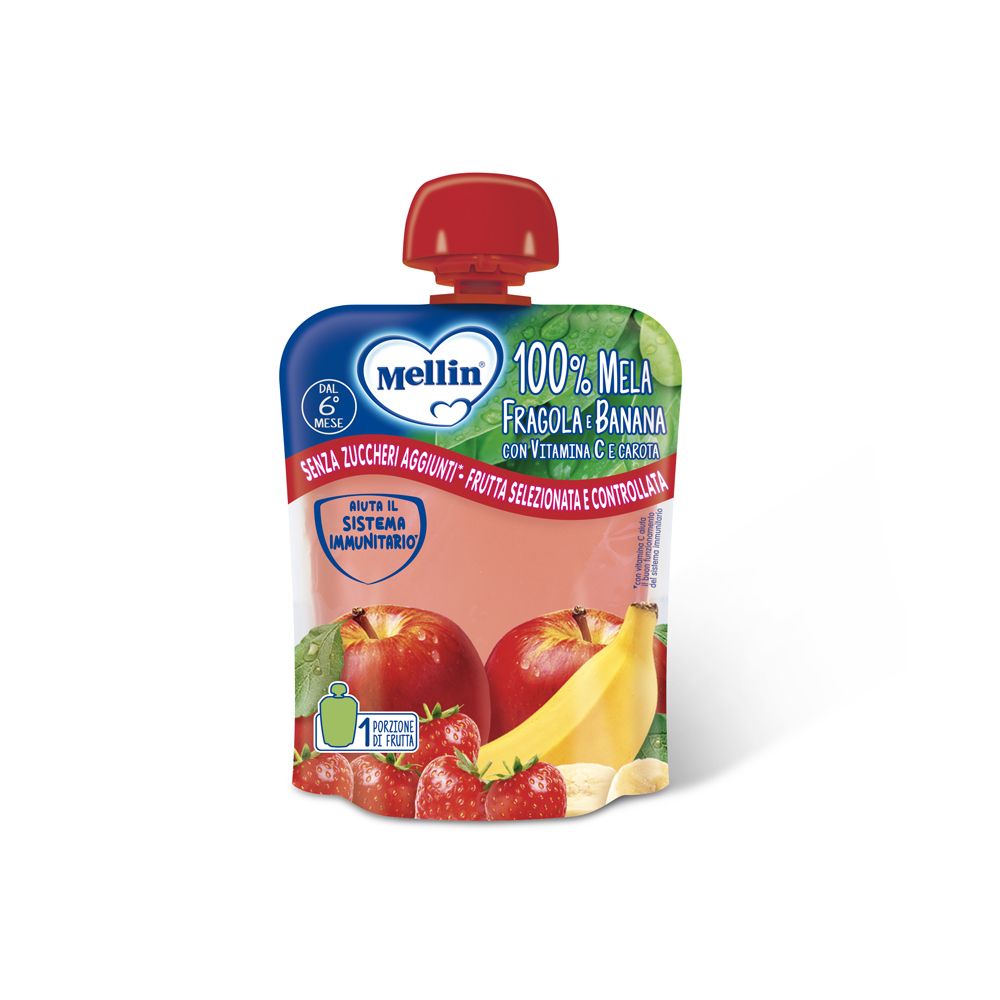 Mellin Pouch Mela/Fragola/Banana 90 G g Sciroppo