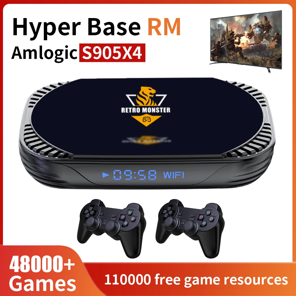 Console de jeux vidéo rétro 4K S905X4, boîte de jeux rétro Monster avec 48000 jeux intégrés pour PSP/PS1/Sega Saturn/SNES, Android 11.0, boîte TV