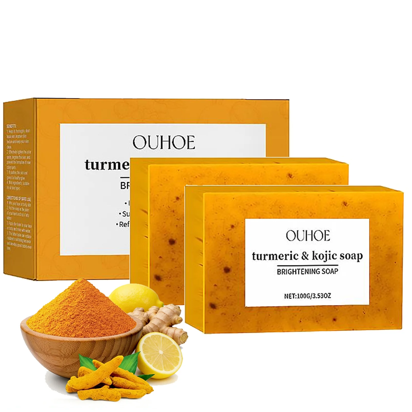 Savon au curcuma 100g, savon au citron et à l