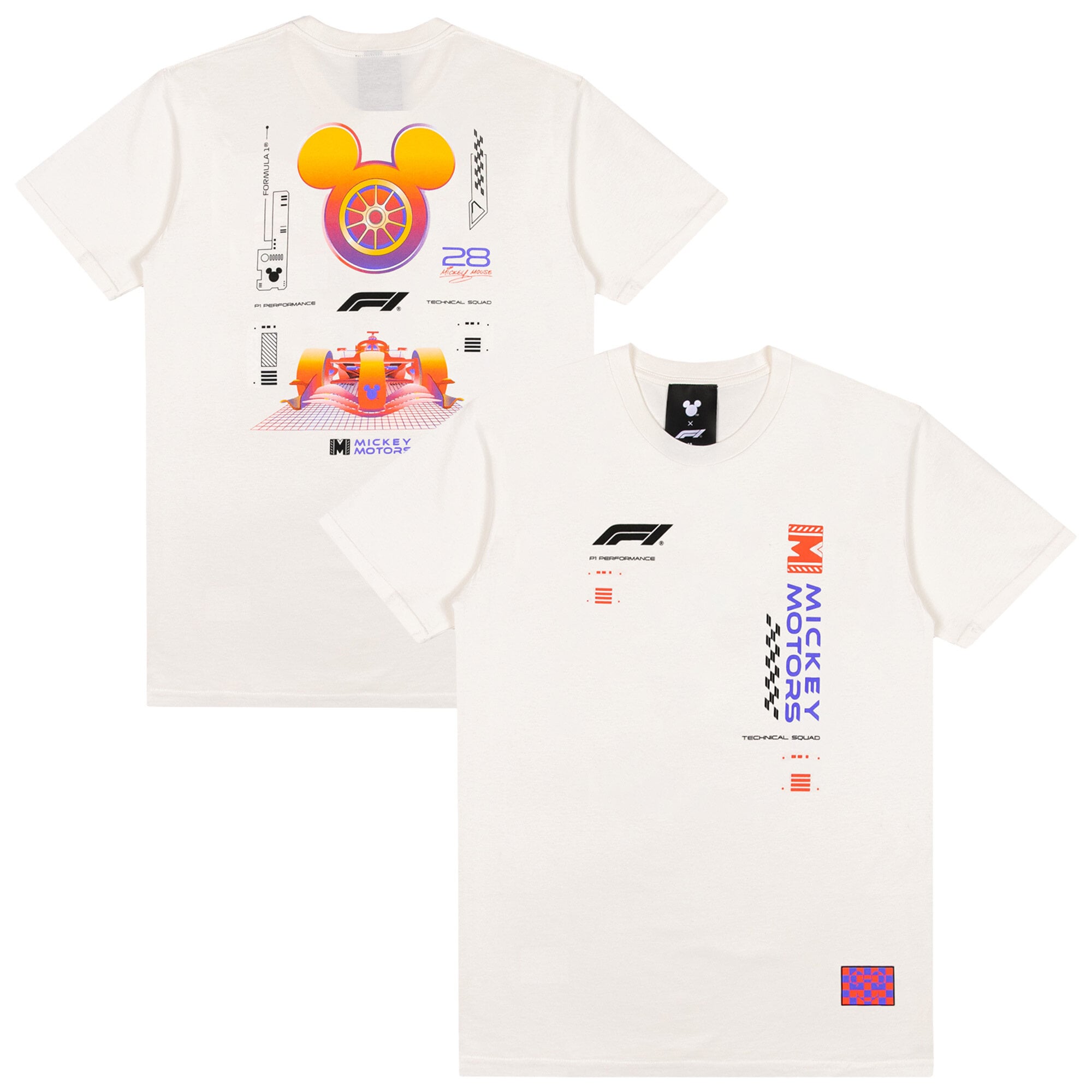 T-shirt Formule 1 x Disney Mickey phosphorescent - Ivoire - Homme Taille: S