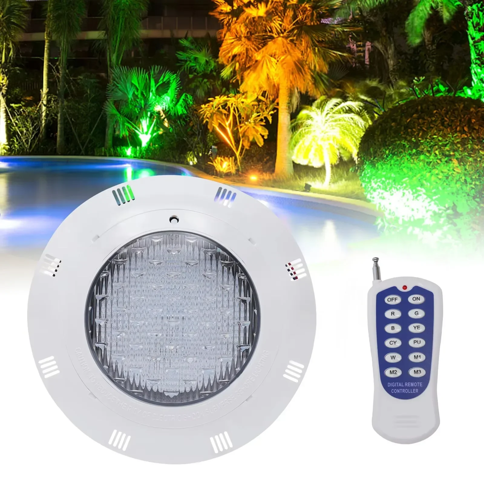 Éclairage de piscine LED, éclairage de piscine RGB 45W, lampe de piscine étanche IP68 avec télécommande, projecteur sous-marin pour piscine