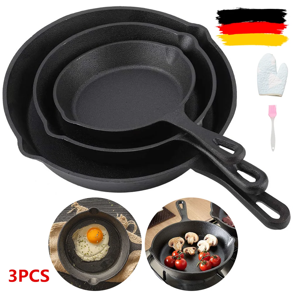 3 pièces 16 cm/20 cm/26 cm poêle Wok antiadhésive nid d'abeille Pot en fonte poêle casserole pour ustensiles de cuisine cuisine ustensiles de cuisine crêpes