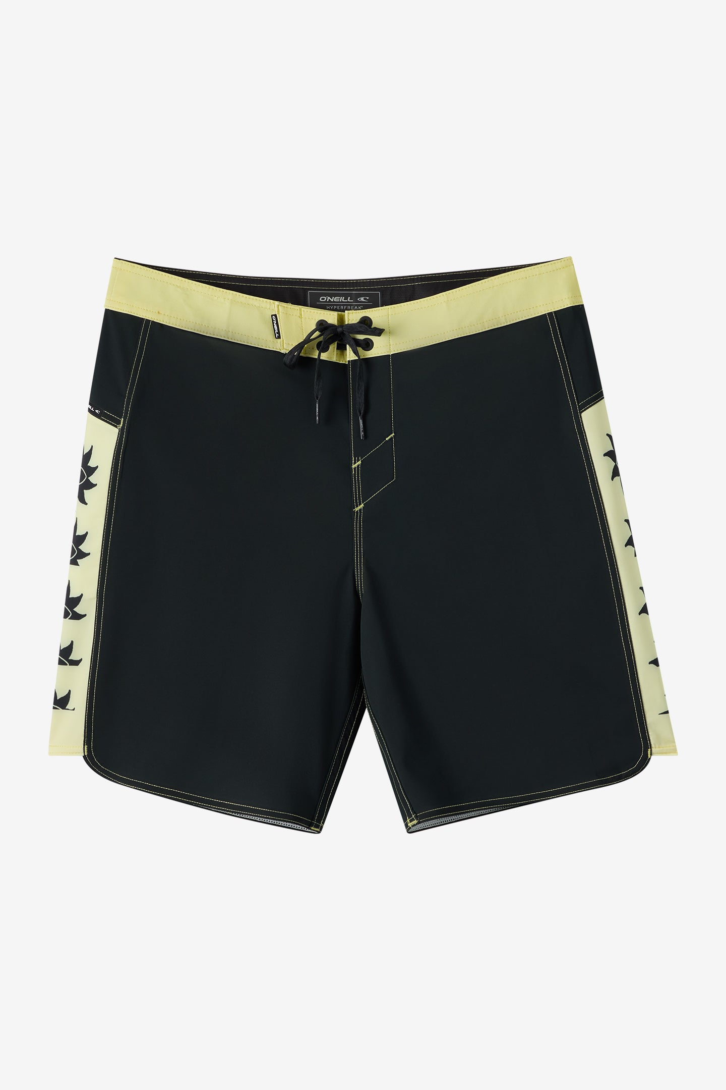 O'Neill Men's Hyperfreak Tech Panel 18"" Board Shorts in Citron, Size 31, Elastane/Polyester