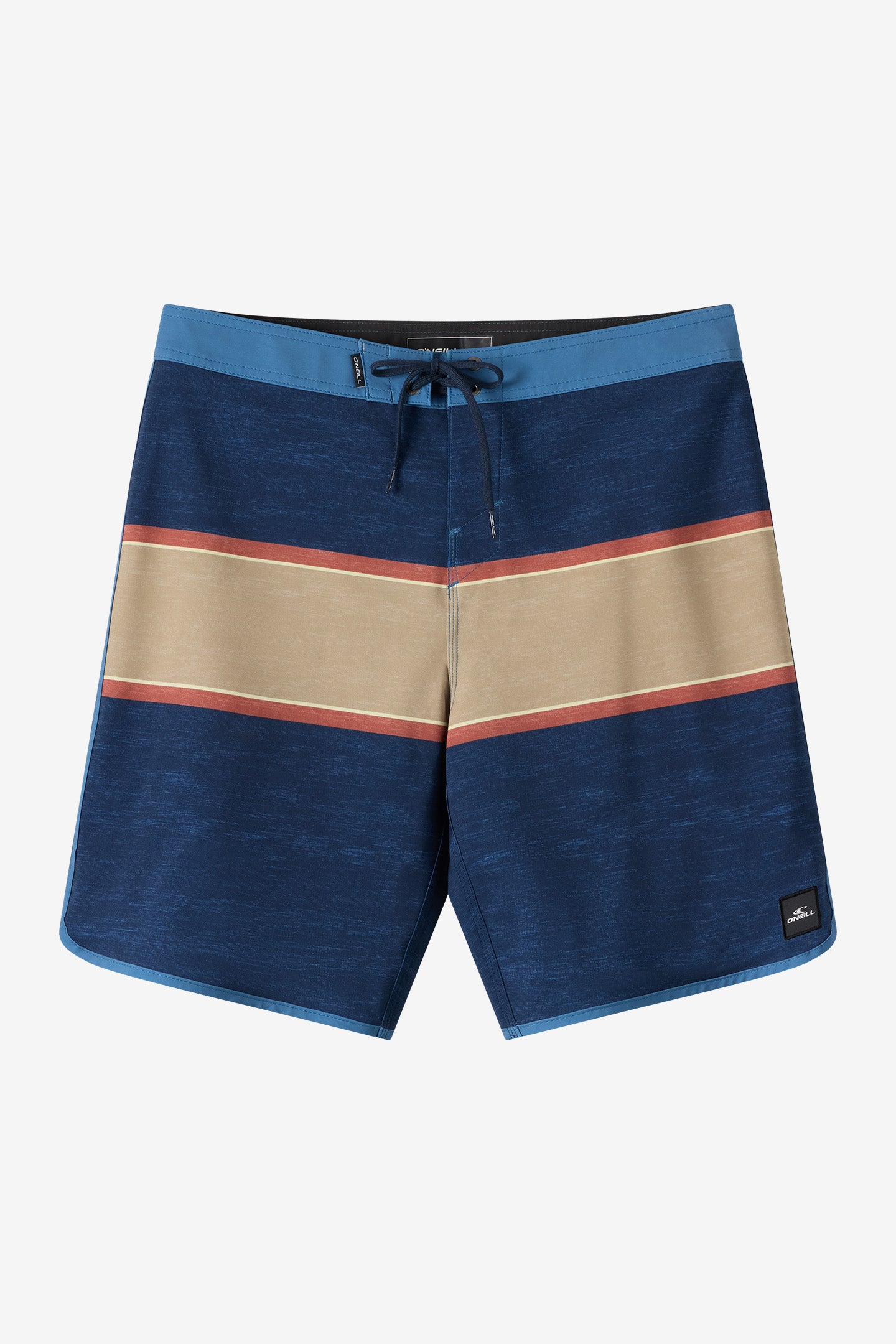 O'Neill Men's Lennox Scallop 19"" Board Shorts in Navy, Size 36, Elastane/Polyester