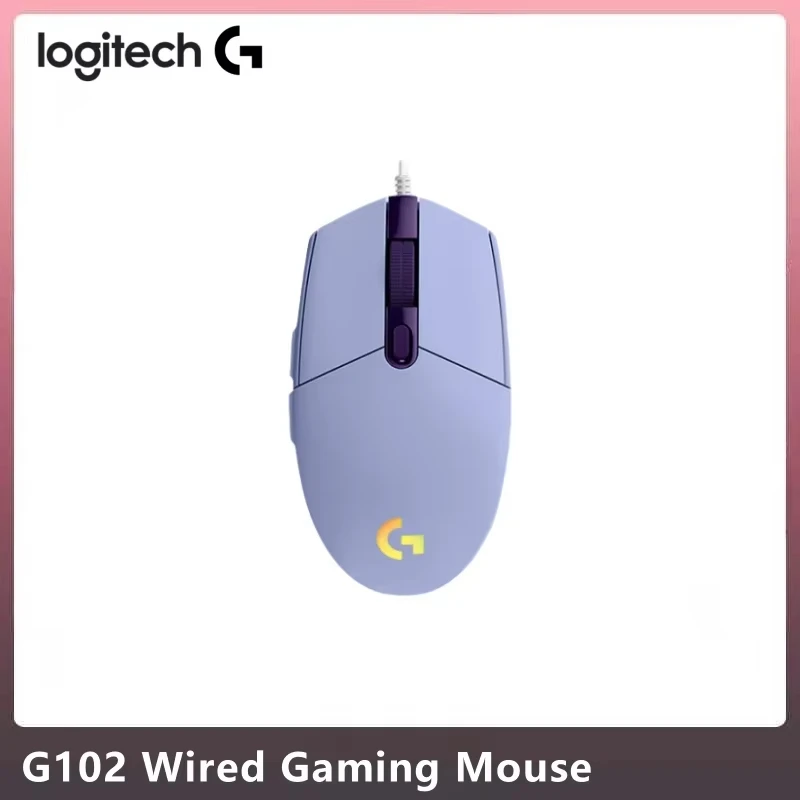 Logitech G102 Einstiegs-Esports-Gaming-Maus USB-Kabelgebunden 8000DPI Regenbogen-LED für Anfänger-Gamer PC-Computerzubehör Image