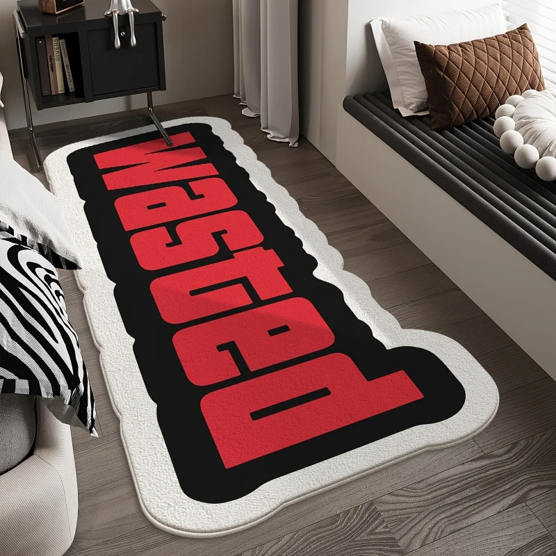 VIKAMA Cooler Langer Seitenteppich für Schlafzimmer und Gaming-Zimmer Pflegeleichter Bodenteppich für Herrenschlafsäle Heimdekoration