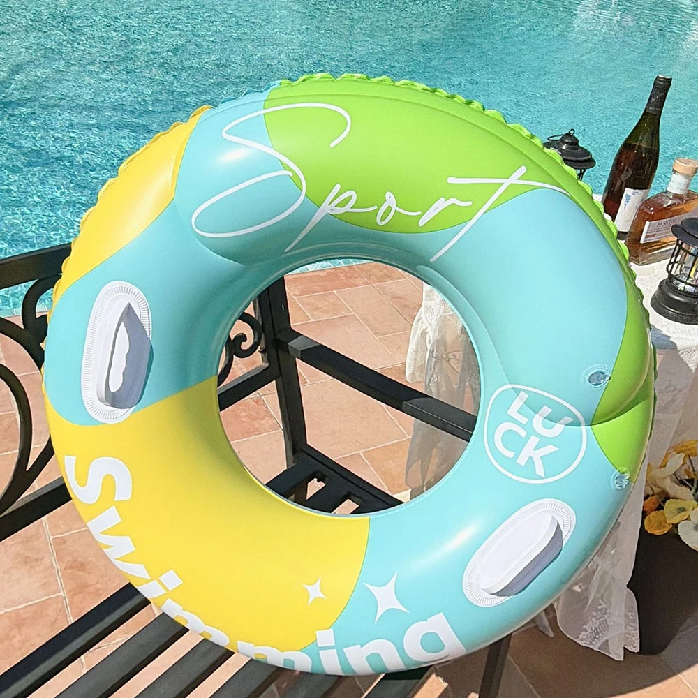 Verdickter Doppel-Airbag Schwimmring Aufblasbarer Pool-Float Poolzubehör für Erwachsene Schwimmreifen Sommer-Wasserspielzeug Image