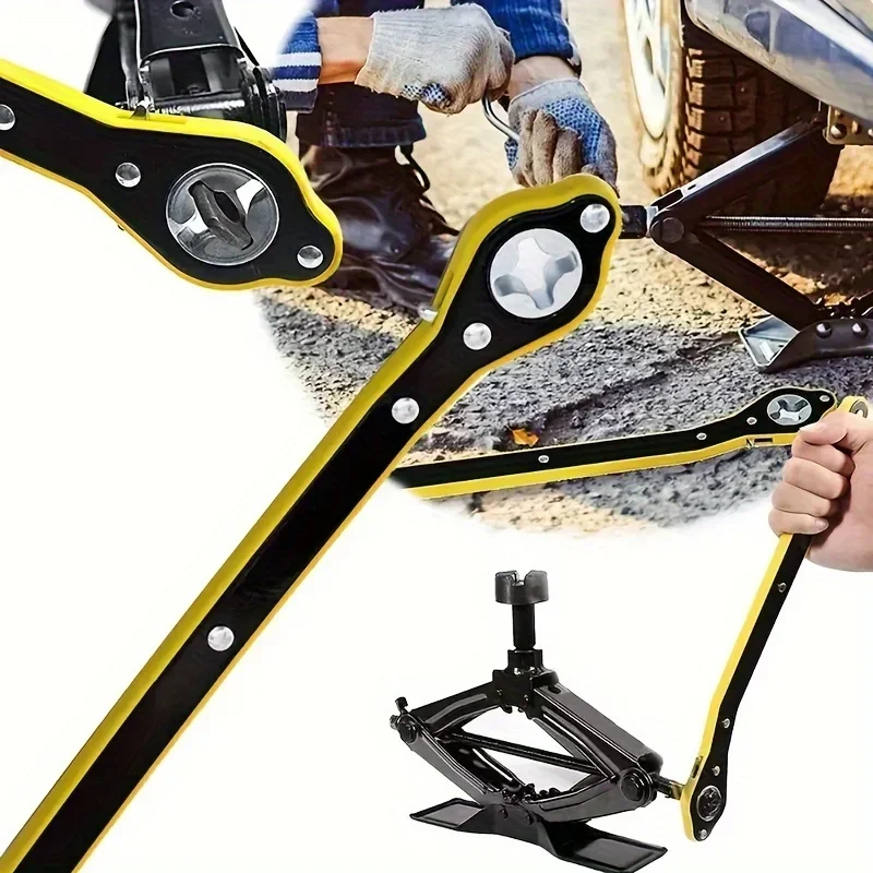 Universeller Auto-Radschlüssel 360-Grad-Drehbar Reifen-Ratschenschlüssel Reparaturwerkzeug Einfache Reparatur für die Räder Ihres Fahrzeugs Image