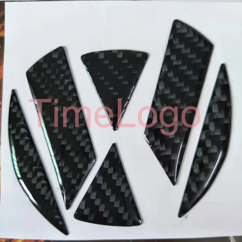 Glänzende echte Kohle faser Aufkleber Auto Styling hinten Abzeichen Rillen Aufkleber für Golf 5 6 7 gti r20 Polo cc Käfer Magotan Passat Image