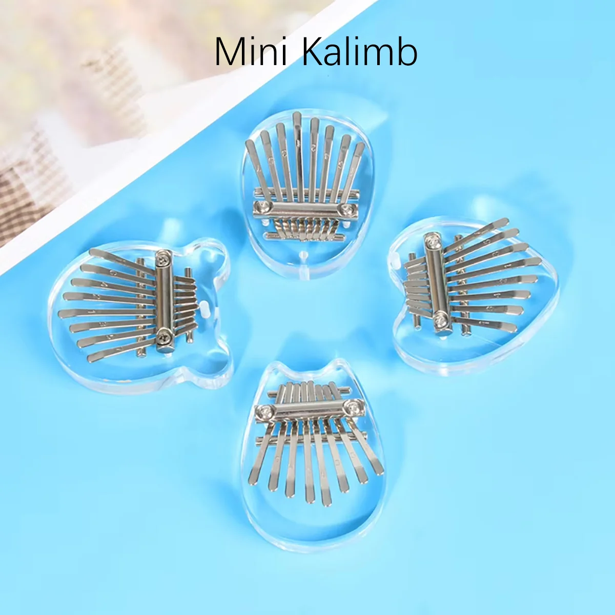 Miwayer 8-Ton-Acryl-Mini-Kalimba, tragbares Finger-Daumen-Klavier mit klarem Klang, ideales Musikgeschenk für Kinder, Erwachsene, Anfänger Image