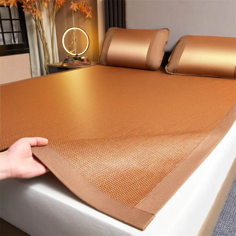 Natürliche Faltbare Bambus-Kühlmatte 2025 Neue Sommermatte für Studenten und Haushalt Waschbare Passende Bettmatte Komfortabel Atmungsaktiv Image
