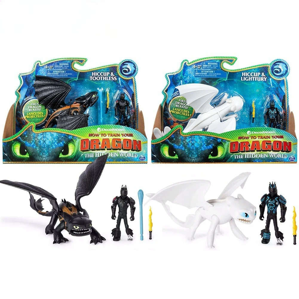 Figuren-Sammlung: Anleitung zum Zähmen Ihres Drachen – Zahnlos und Lichtfury, Artikulierbare 3D-Druckmodelle, Bürogeschenk Image