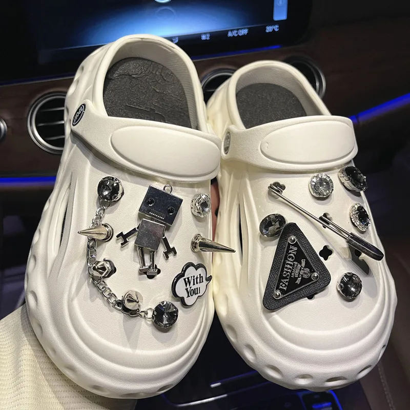 Heißer Verkauf Schuh Charm DIY Zubehör Silber Punk Stil Nieten Legierung Schuhe Blumen Ornamente Abnehmbare Schuh Schnalle Großhandel