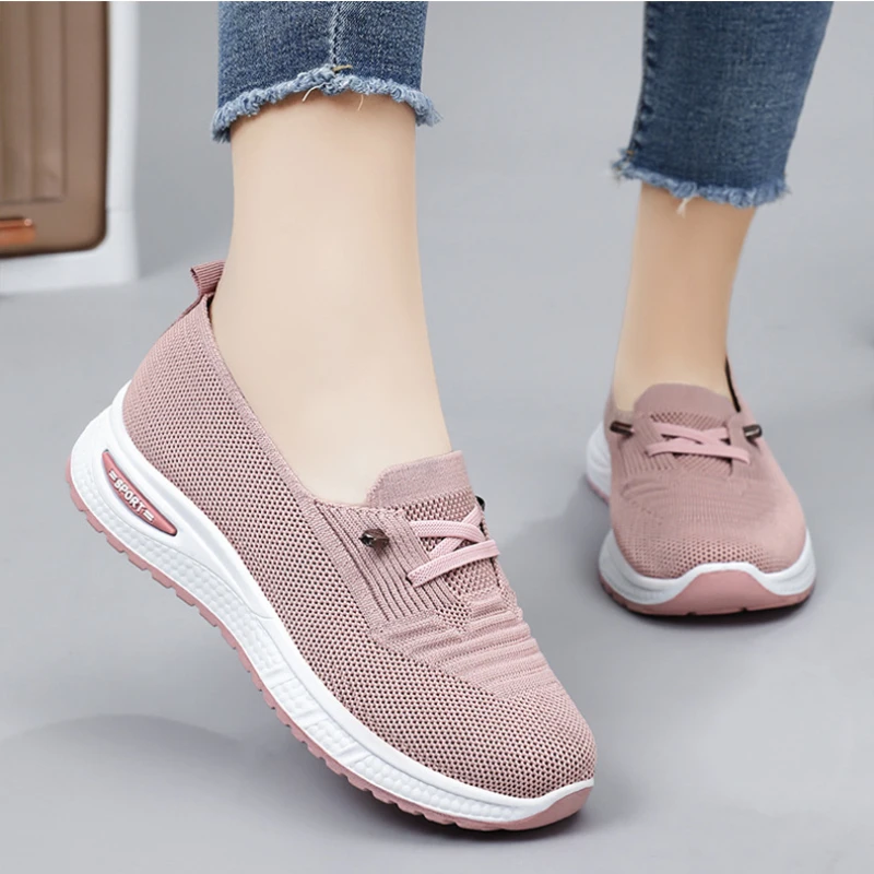 Frauen Casual Schuhe Mode Atmungsaktive Wanderschuhe Mesh Flache Schuhe Turnschuhe Frauen 2026 Gym Schuhe Rosa Schuhe kostenloser versand schuhe