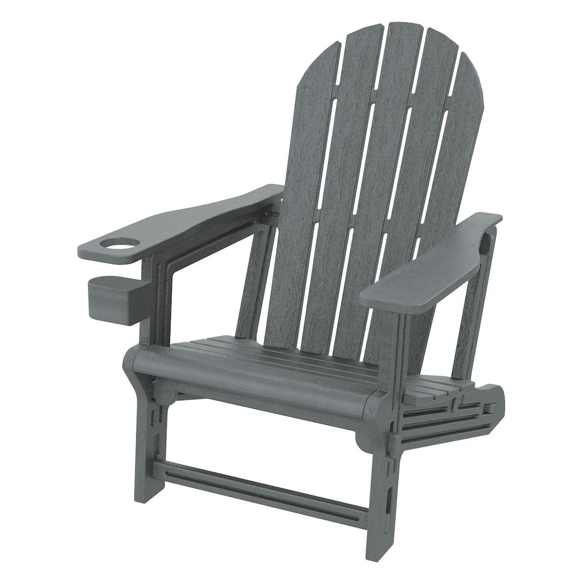 ML-Design Adirondack Loungestuhl Grau mit Getränkehalter, Gartenstuhl aus Kunststoff, Gartensessel wetterfest, Adirondack Chair Outdoor Loungesessel Image