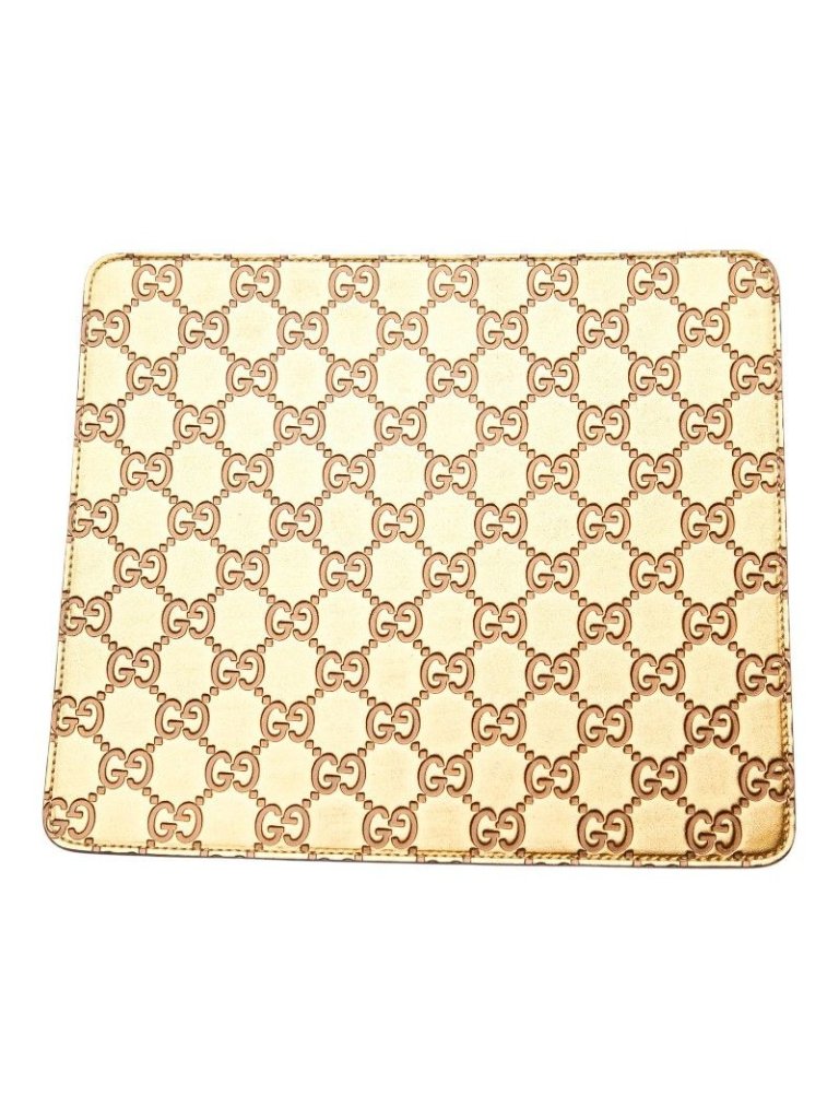 Gucci Accents | Guccissima Gg Logo Mouse Pad Computer Pc Interior | Color: Gold | Size: Os