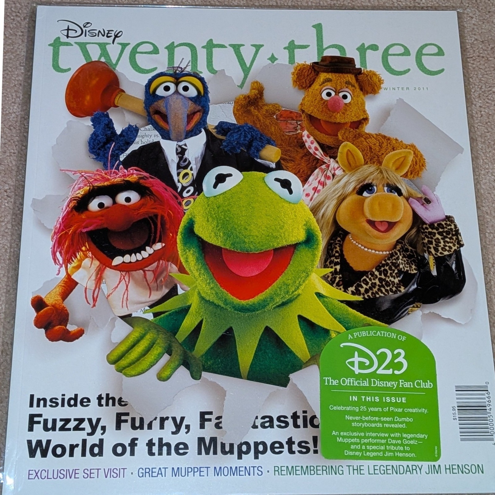 Disney Other | Disney Twenty-Three Magazine Winter 2011 The Muppets Kermit D23 Pixar Nip | Color: Green | Size: Os