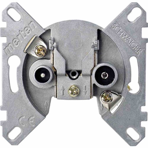 Merten Durchgangsdose, Modem, Sat/BK, 2f, 10dB/860, 10dB/2150, 2,5dB/860, 3,5dB/2150, 4-2400MHz Image