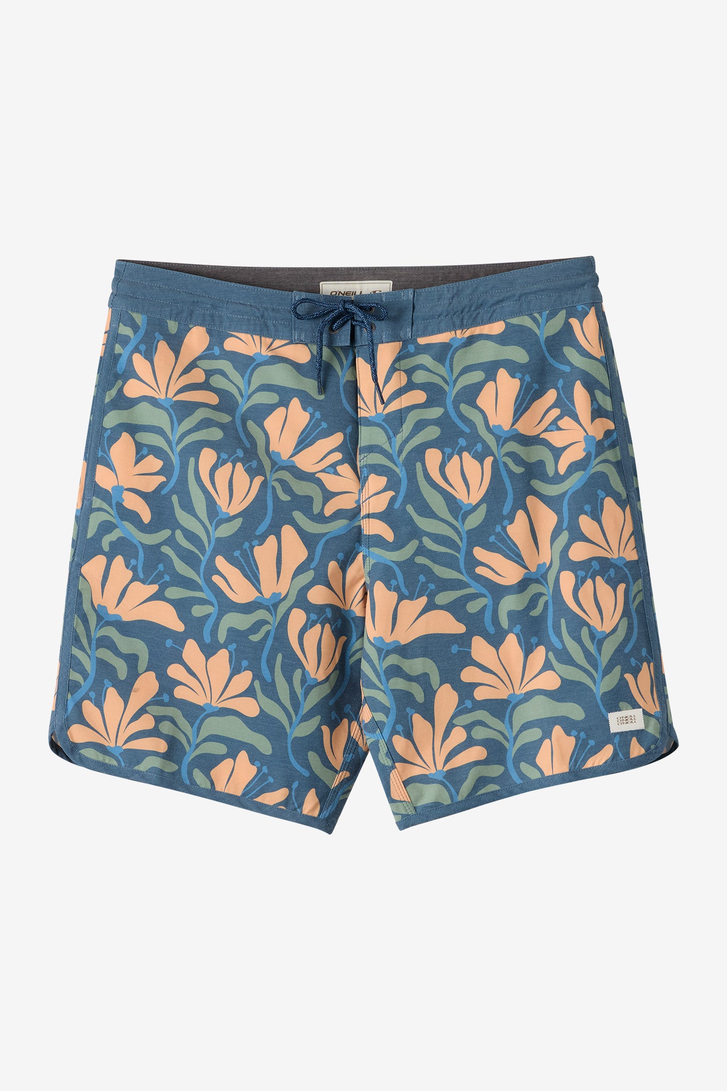 O'Neill Men's Cruzer Scallop 18"" Board Shorts in Dark Slate, Size 32, Elastane/Polyester