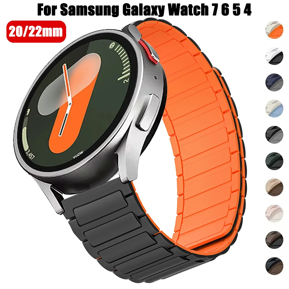Für Samsung Galaxy Watch 7 6 5 4 klassisches magnetisches Silikonarmband für Galaxy Watch Gear S3/Active 2 20 mm 22 mm Sportband Image
