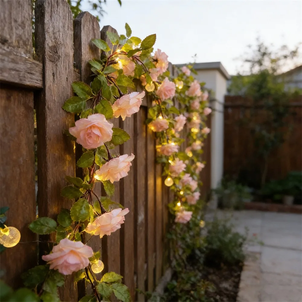 1 Stück 20/50 LED-Lichterkette mit grünen Blättern, batteriebetrieben, Lichterkette für Zuhause, Party, Urlaub, Arrangement, Szene, Außendekoration