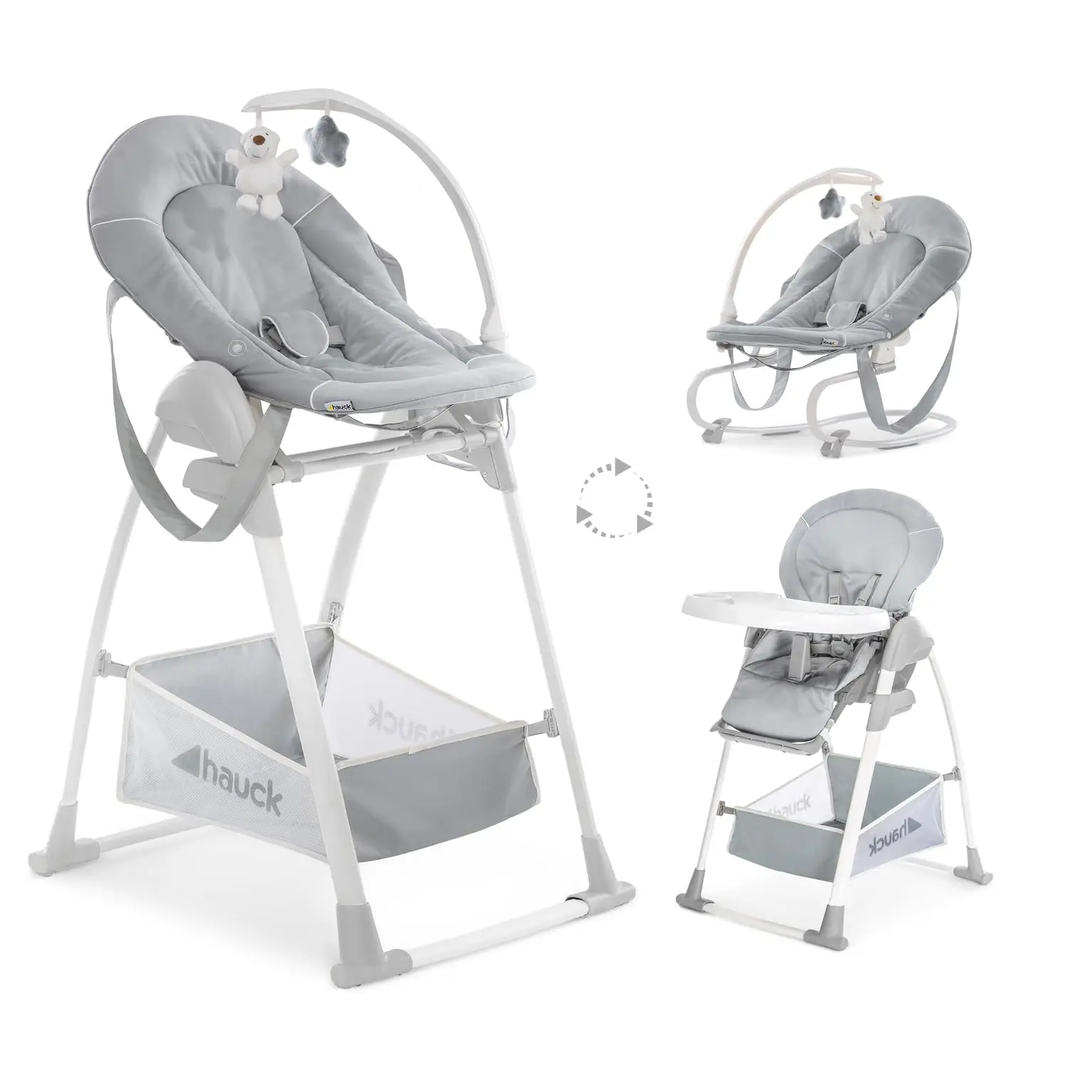 Hochstuhl mit Babywippe Sit N Relax 3in1 ab Geburt bis 15 kg mit Wippgestell, höhenverstellbares Gestell mit Rollen, faltbar Image