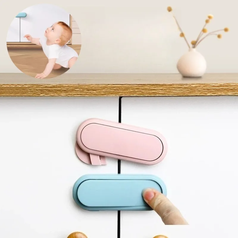 5 Stück Schranktürschutz Kindersicherung Schubladenschutz Baby Anti-Klemm-Hand Unsichtbarer Verschluss für Tür Kleiderschrank-Schloss Image