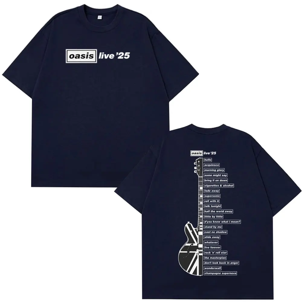 Oasis Live '25 Wembley Tour Herren-T-Shirt Fan-Merch Sommer Damen Hip-Hop Mode T-Shirt Bequemes Lässiges Fan-T-Shirt Top
