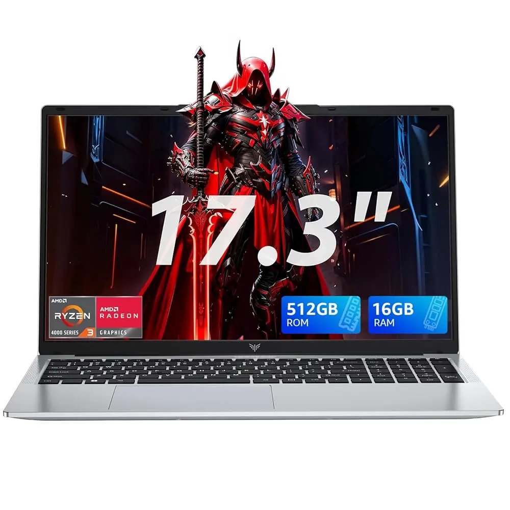 ACEMAGIC 17,3-Zoll-Laptop mit Ryzen 3 4300U Prozessor, 16GB RAM DDR4, 512GB M.2 SSD, WLAN 5, BT5.0, 1080 FHD, 5500mAh Akku mit langer Akkulaufzeit Image