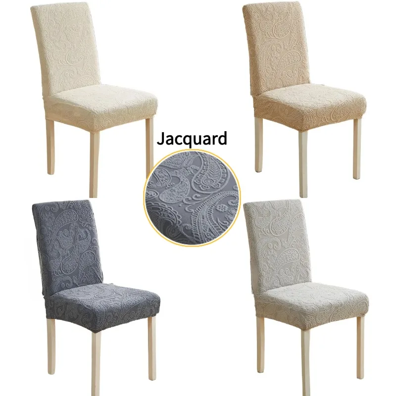 1 Stück Nordischer Jacquard Esszimmerstuhlbezug Dehnbarer Stuhlhussen Universeller Stuhlüberzug für Küche Hotel Bankett Hochzeit Image