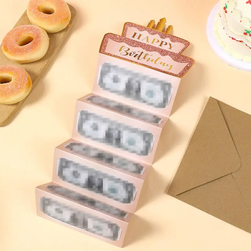 Geld-Geburtstagskarte Geburtstags-Geldumschläge Faltbarer Geldhalter Grußumschlag Kreative Geburtstags-Geldbox für Kinder und Jugendliche Image