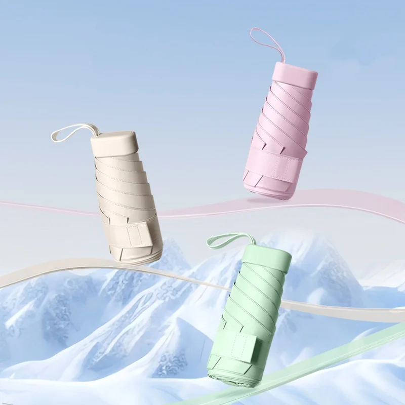 Kompakter Sonnenschirm, modisch, tragbarer Faltschirm für Damen, Mini-Taschenschirm, 1 Stück Image