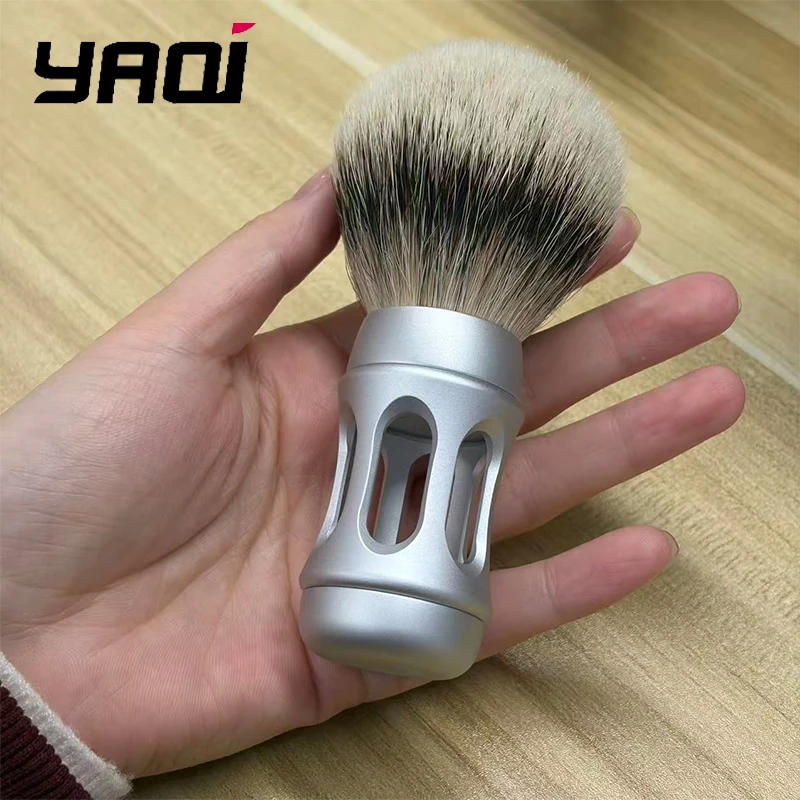 2026 Yaqi Bandstand Herren-Rasierpinsel 24mm Mattchrom Metallgriff Silvertip Badger Hair Leichtgewichtiger Knotendurchmesser Image