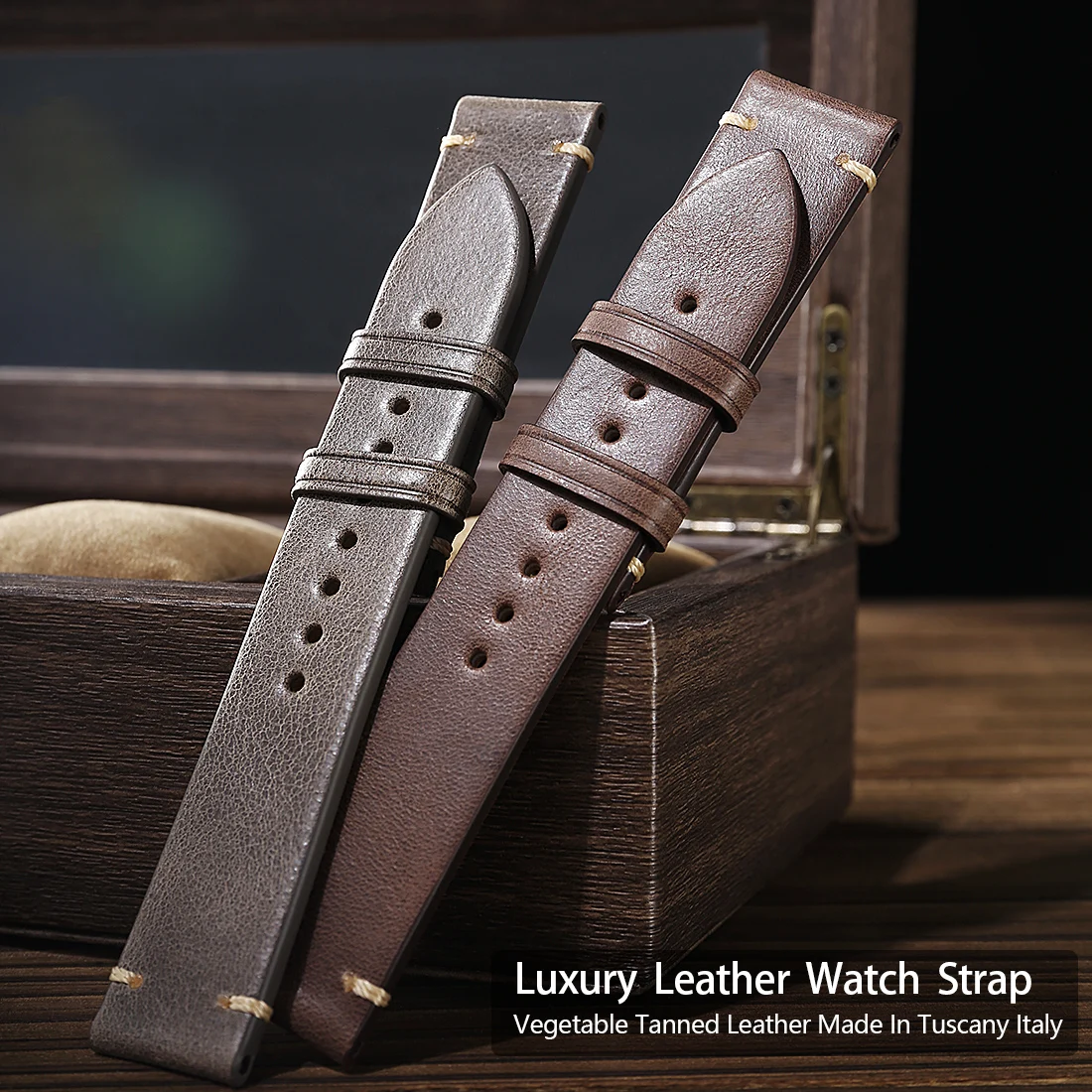 Vintage Leder Uhrenarmbänder Schnellverschluss 19mm 20mm 21mm 22mm 24mm Armband für Tissot MIDO IWC OMEGA Uhrenarmbänder Image