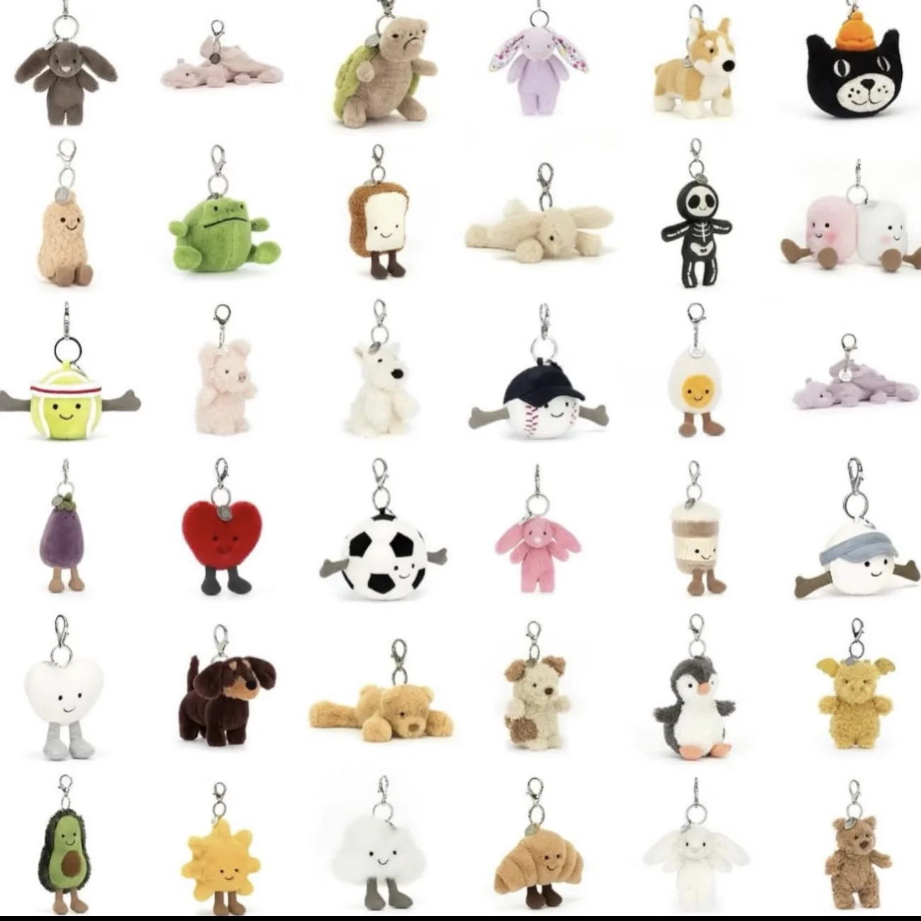 2026 Neuer JC Marshmallow Plüsch-Anhänger, Kleiner Kirsch-Charm, Kleine Schildkröten-Plüschfigur, Croissant, Kleiner Pinguin JC Taschenanhänger Image