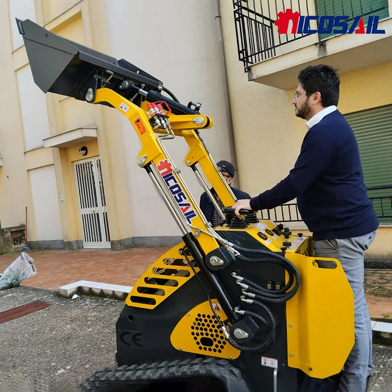 Kundenspezifischer Mini-Raupenlader mit kostenlosem Versand, Modelle 380, 480, 550, Euro 5, CE EPA Motor, hoher Hydraulikdurchfluss, leistungsstarker Raupenlader Image