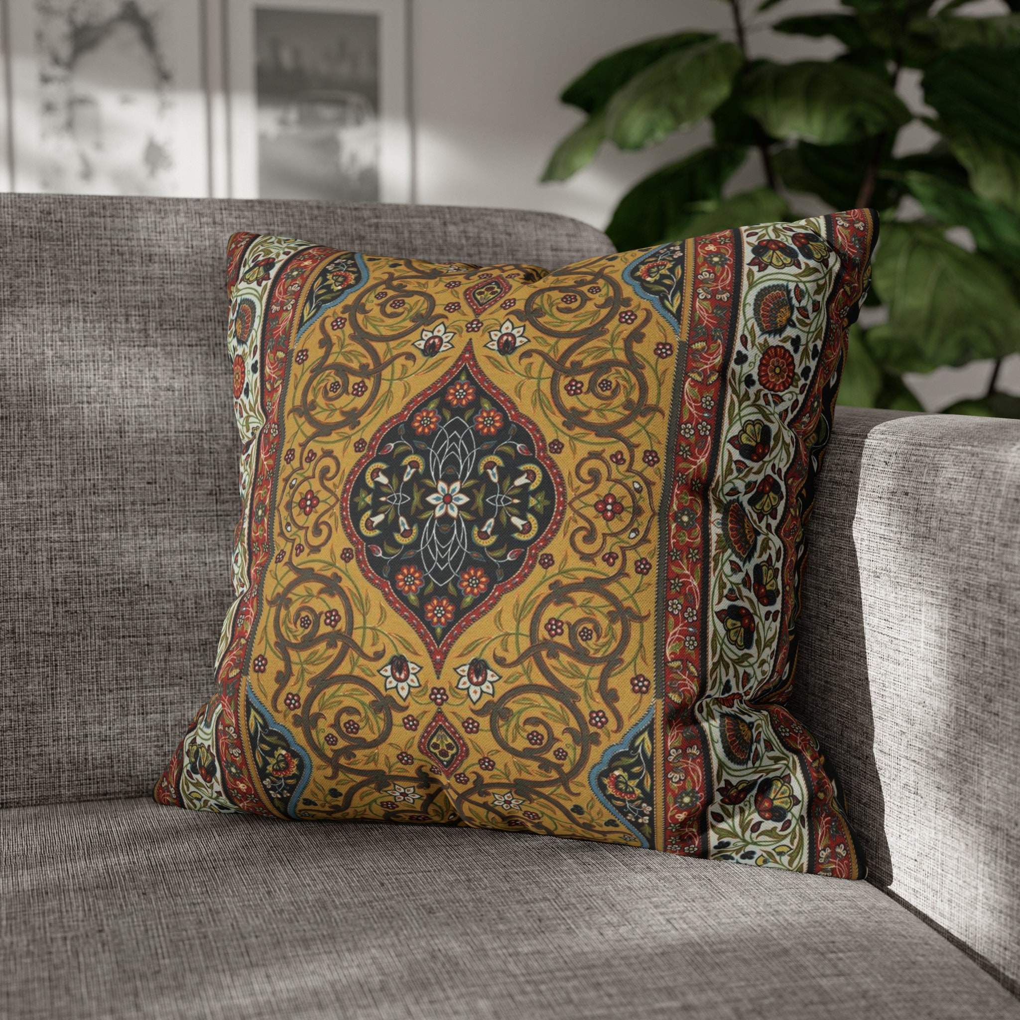 Cuscino tappeto persiano, federa cuscino 20x20, cuscino decorativo, design persiano, federa cuscino fattoria, federa cuscino turco, federa cuscino dec