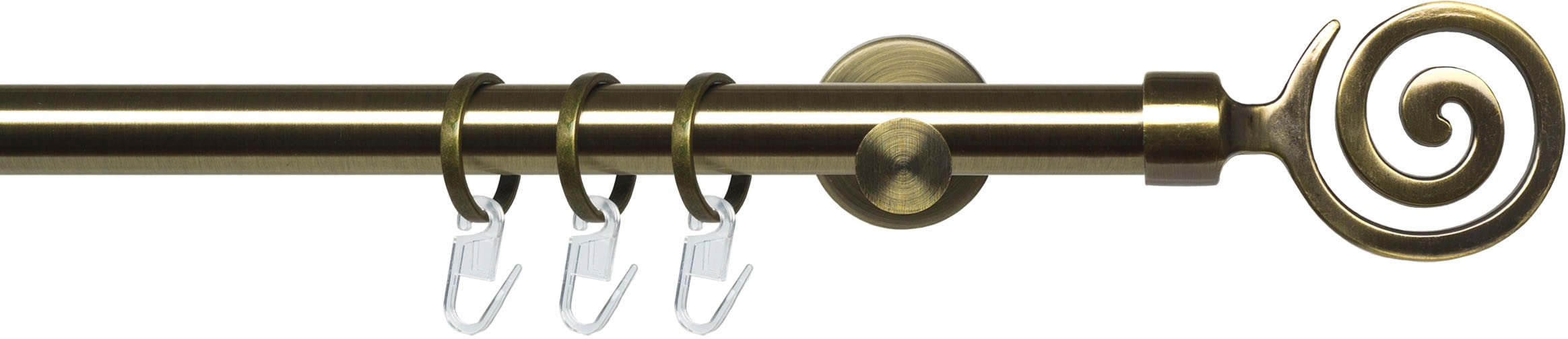 Gardinenstange LIEDECO "Stilgarnitur 20 mm Blues Eric" Gr. 5, gold (messingfarben, antikgoldfarben), L:200cm Ø:20mm, Eisen, Gardinenstangen, Gardinenstange Komplett Image