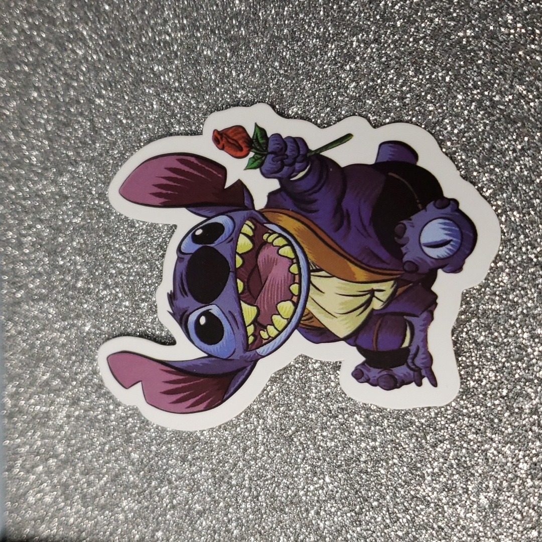 Disney Design | Disney Lilo And Stitch Waterproof Sticker Beauty And The Beast | Color: Blue/Yellow | Size: Os