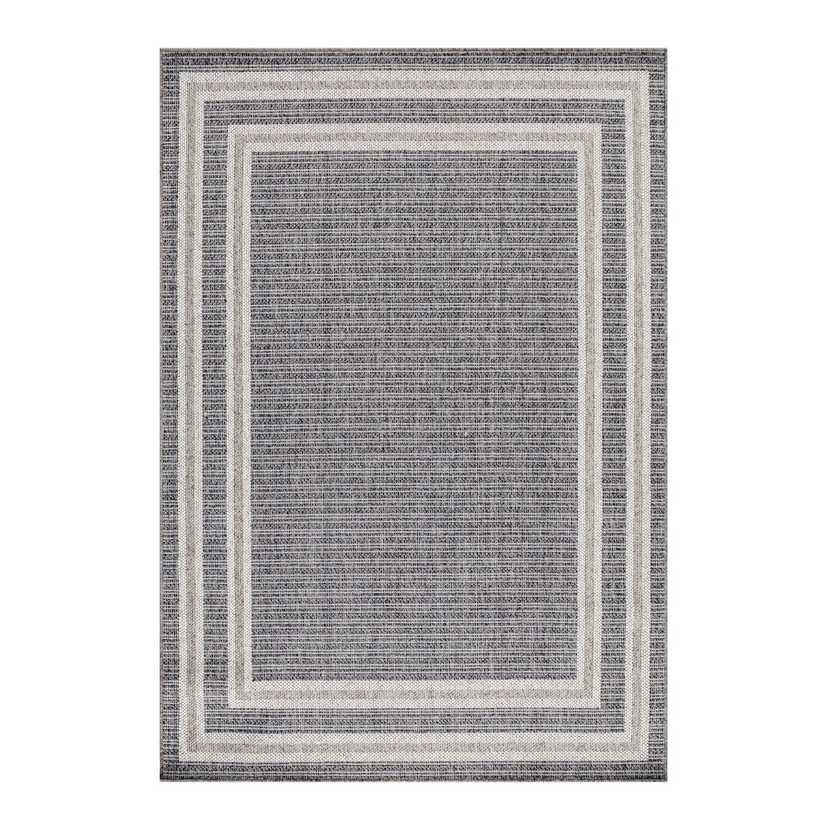 Teppich Balkon Bordüre Pflegeleicht Waschbar Strapazierfähig Terrasse Küche Läufer Grau 80x250 cm OEKO-TEX – ORLA von Kadima Design Image