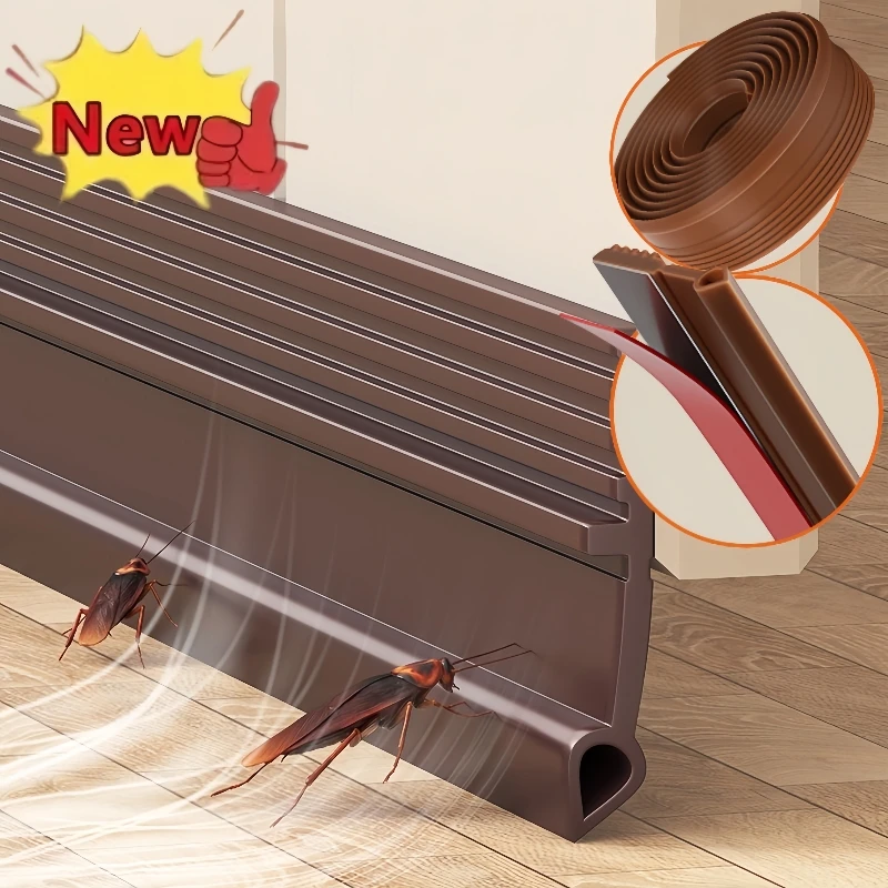 Winddichter, selbstklebender Türboden-Dichtungsstreifen, Staub, Insektenprävention, Schalldämmung, Wetterschutz, Windows-Versiegelung, Zuhause Image